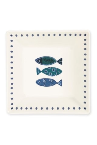 6 assiettes creuses carrées en céramique - 17 cm