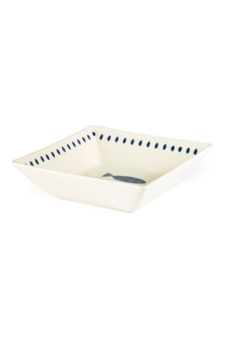 6 assiettes creuses carrées en céramique - 17 cm