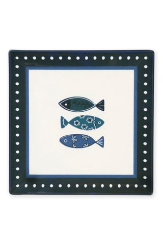 6 assiettes carrées en céramique - 18 cm