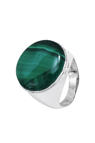 Anillo - Plata y malaquita
