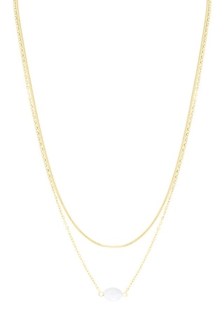 Collar - Chapado en ion oro amarillo y piedra de luna