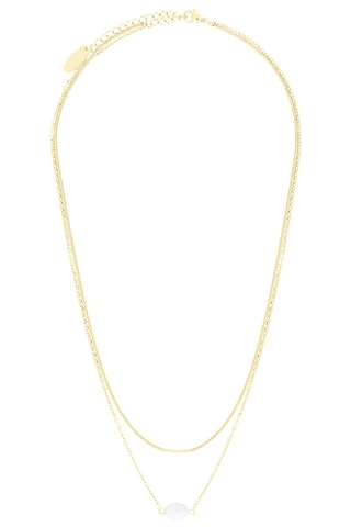 Collar - Chapado en ion oro amarillo y piedra de luna