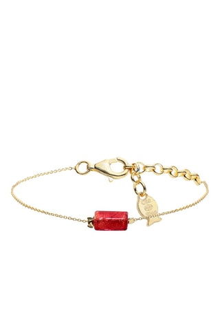 Pulsera - Plata bañada en oro fino amarillo y cristal de Murano