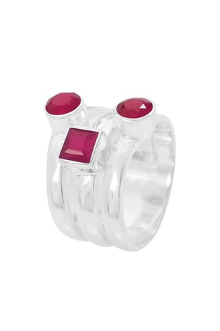 Anillo - Plata y rubí