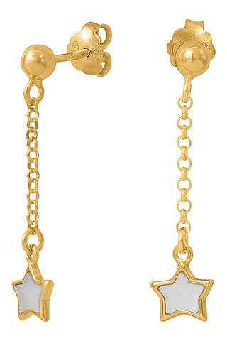 Pendientes - Plata bañada en oro amarillo y nácar