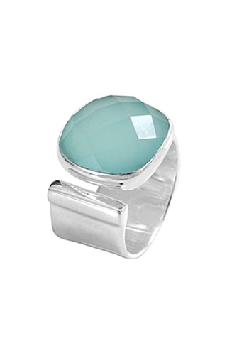 Anillo - Plata y calcedonia