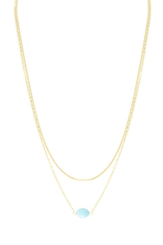 Collar - Chapado en ion de oro amarillo y amazonita