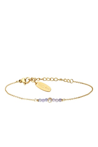 Pulsera - Chapado en ion de oro amarillo y calcedonias