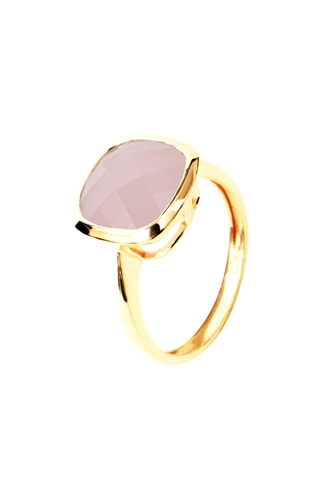 Anillo - Plata bañada en oro rosa y cuarzo