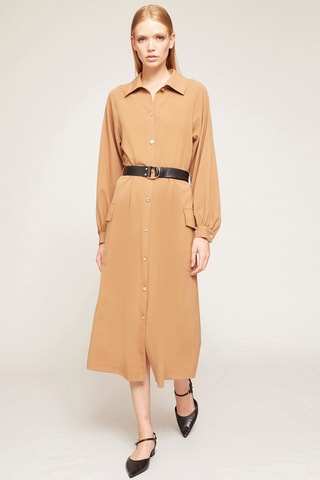 Vestido camisero - Beige