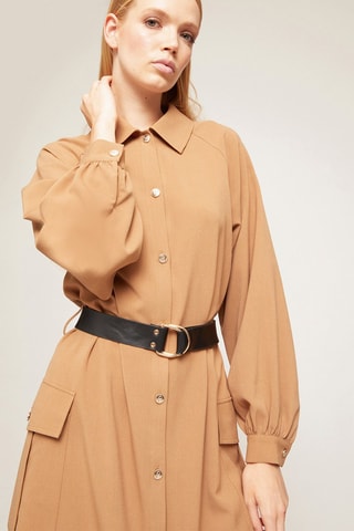 Vestido camisero - Beige