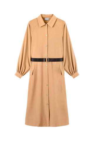 Vestido camisero - Beige