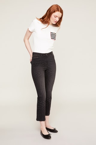 Pantalón bootcut 7/8 de tiro alto - Negro