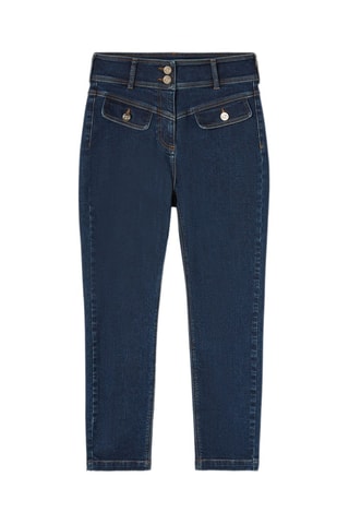 Vaquero slim fit de tiro alto - Azul