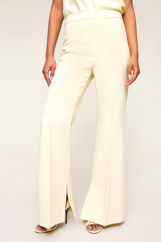 Pantalón flare de tiro alto - Amarillo
