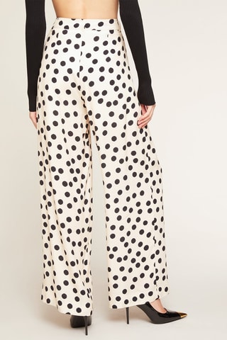 Pantalón ancho de tiro alto - Blanco y negro