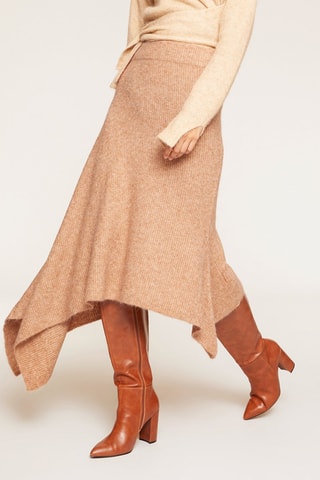 Falda midi - Beige