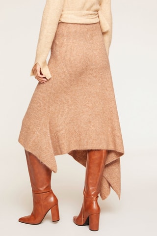 Falda midi - Beige