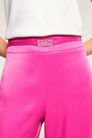 Pantalón palazzo de tiro alto - Fucsia