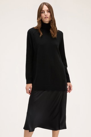 Vestido efecto doble prenda - Negro