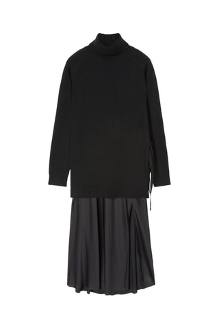 Vestido efecto doble prenda - Negro