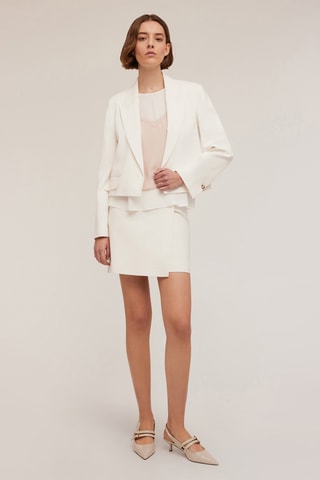Falda cruzada de talle alto - Blanco