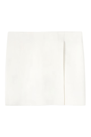 Falda cruzada de talle alto - Blanco