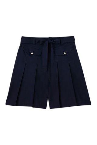 Short plisado de tiro alto - Azul