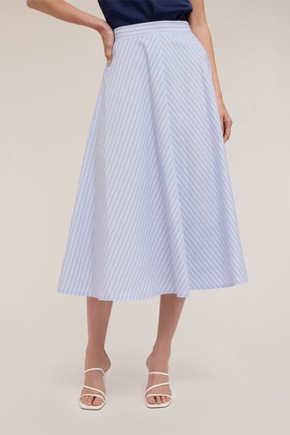 Falda midi de talle alto - Blanco