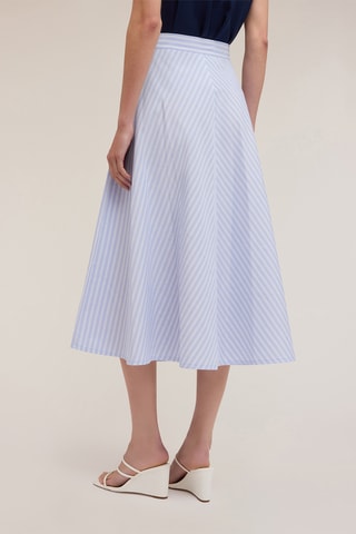 Falda midi de talle alto - Blanco
