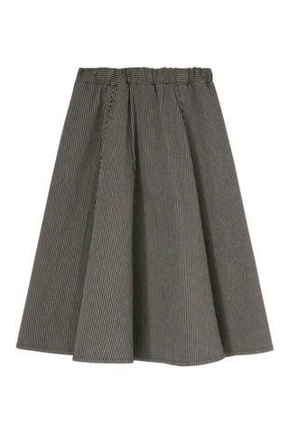 Falda midi vaquera de talle alto - Azul