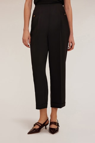 Pantalón carrot de tiro alto - Negro