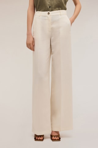 Pantalón wide leg de tiro alto - Blanco