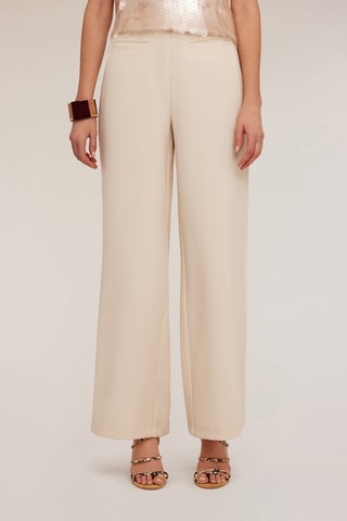 Pantalón palazzo de tiro alto - Beige