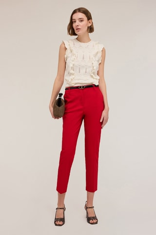 Pantalón regular fit - Rojo