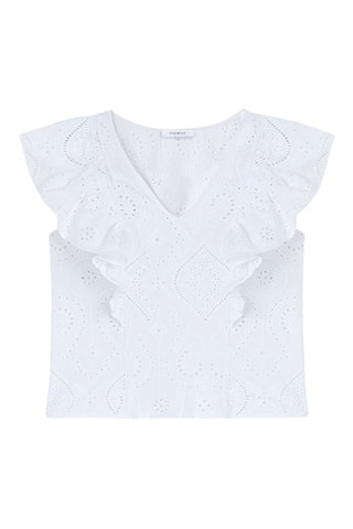 Blusa con bordado inglés - Blanco