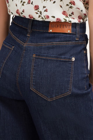 Vaquero wide leg de tiro alto - Azul