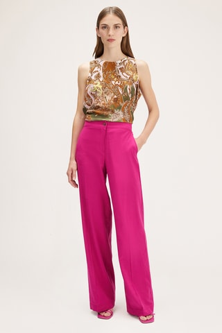 Pantalón palazzo de lino - Violeta