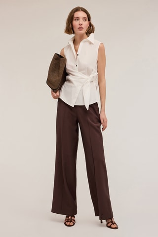 Pantalón palazzo - Beige