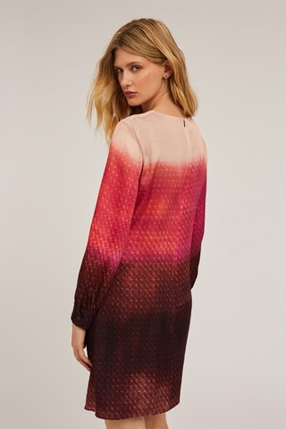 Vestido recto dip-dye - Fucsia