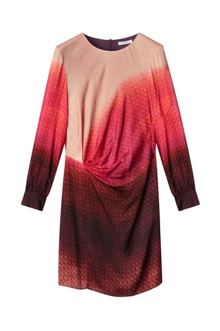 Vestido recto dip-dye - Fucsia