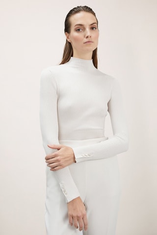 Jersey fino slim fit - Blanco