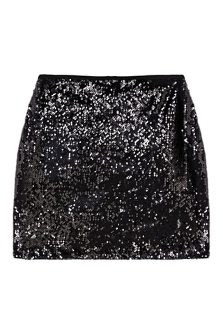 Falda recta de talle alto - Gris