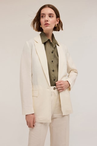 Chaqueta de lino - Blanco