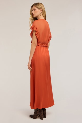Vestido largo efecto doble prenda - Naranja