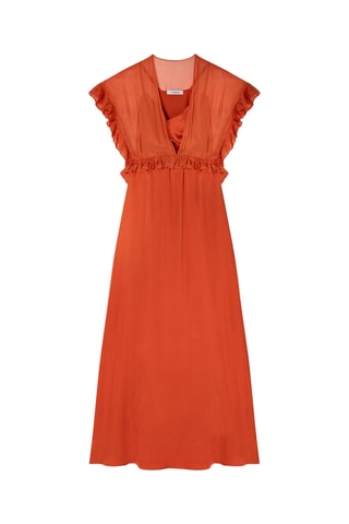 Vestido largo efecto doble prenda - Naranja