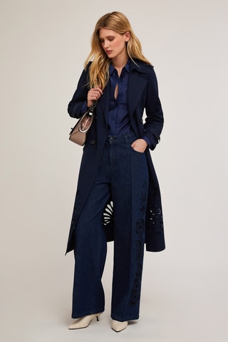 Vaquero slouchy de tiro alto - Azul