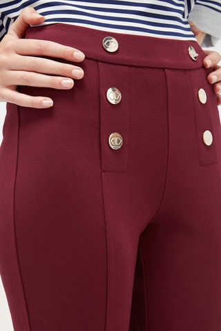 Pantalón flare de tiro alto - Rojo
