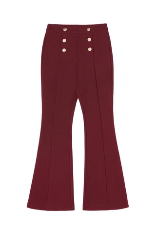 Pantalón flare de tiro alto - Rojo