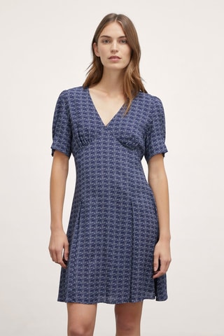 Vestido evasé - Azul